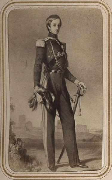Portrait du duc de Montpensier, en pied, de trois quarts, en uniforme, reproduction d'après Winterhalter, Franz Xaver Winterhalter, 19e siècle