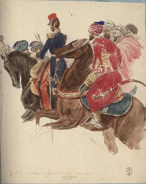 Afrique 1835-1845 (45) : Le duc d'Orléans et Youssouf Bey, Théodore Leblanc, 2e quart 19e siècle