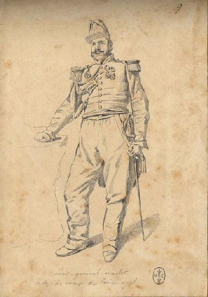 Afrique 1835-1845 (52) : Le lieutenant-général Marbot, aide de camp du prince royal, Adrien Dauzats