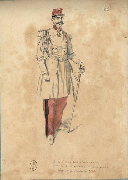 Afrique 1835-1845 (72) : Delarue, colonel d'état-major, aide de camp du ministre de la guerre au Lazaret de Marseille, Adrien Dauzats, 1839