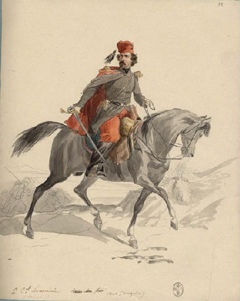 Afrique 1835-1845 (76) : Le colonel Lamoricière, Félix Philippoteaux, 1840