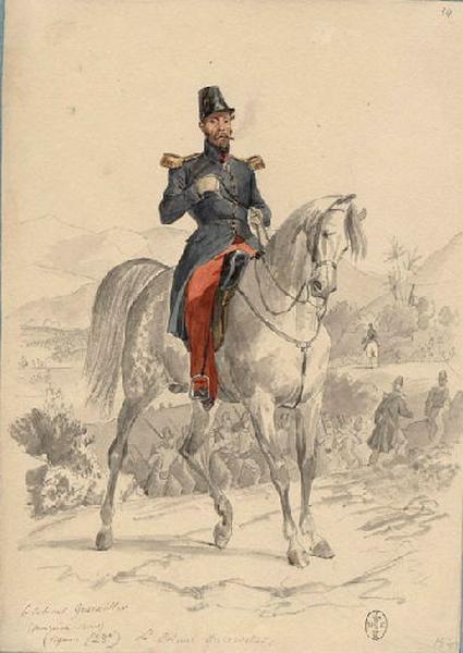 Afrique 1835-1845 (78) : Le colonel Gueswiller, Mouzaïa 1840, Félix Philippoteaux, 1840