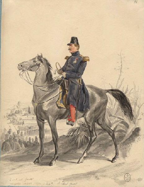 Afrique 1835-1845 (80) : Le colonel Gentil Mouzaïa 1840, Félix Philippoteaux, 1840