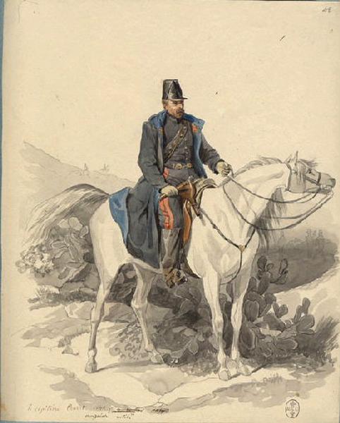 Afrique 1835-1845 (86) : Le capitaine Conrot , Mouzaïa 1840, Félix Philippoteaux, 1840