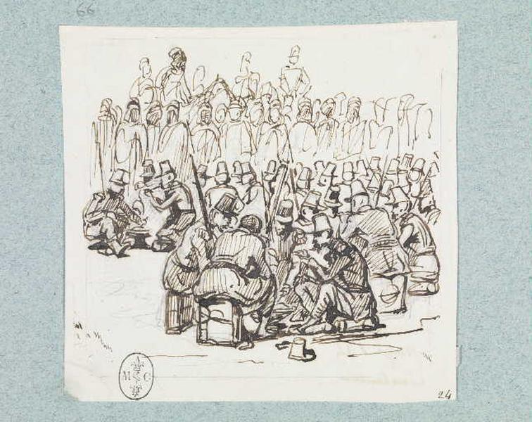 Algérie et camp de Compiègne (066) : Repas donné aux voltigeurs du 2e Léger_0