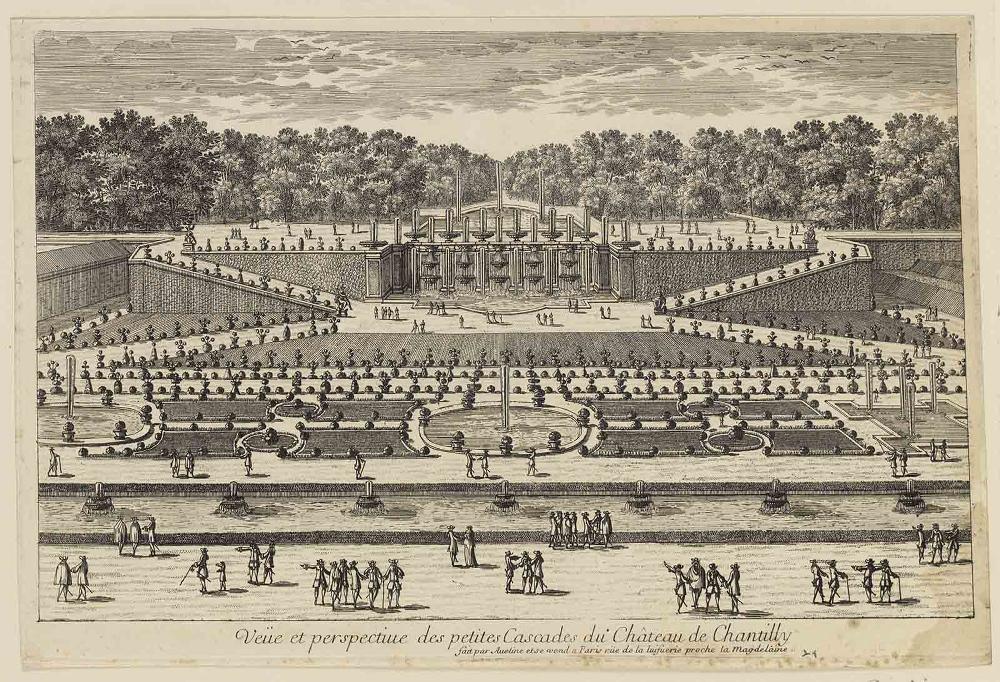 Veüe et perspective des petites Cascades du Château de Chantilly, Pierre Aveline, 1676-1686
