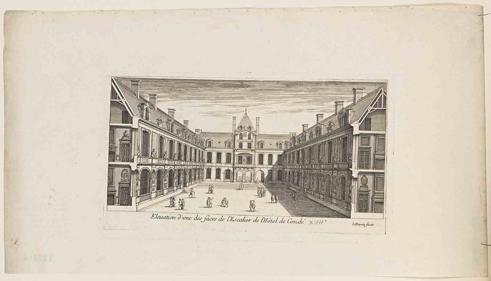 Elévation d'une des faces de l'escalier de l'Hôtel de Condé, Jean Marot, 17e siècle