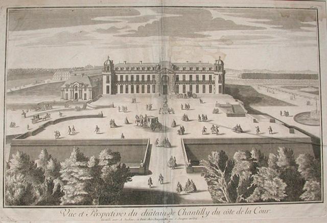 Vüe et perspective du château de Chantilly du côté de la Cour., Antoine Aveline, 1739-1743