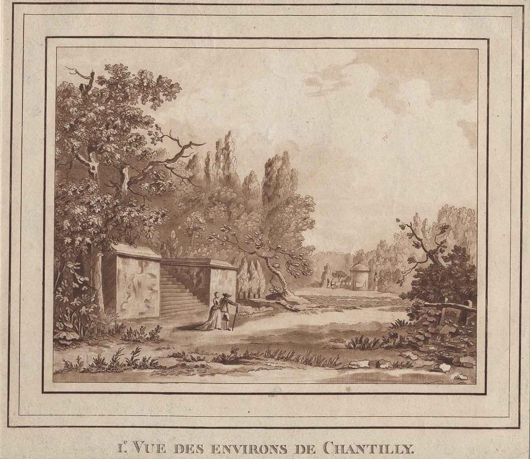 I.e VUE DES ENVIRONS DE CHANTILLY., 18e siècle