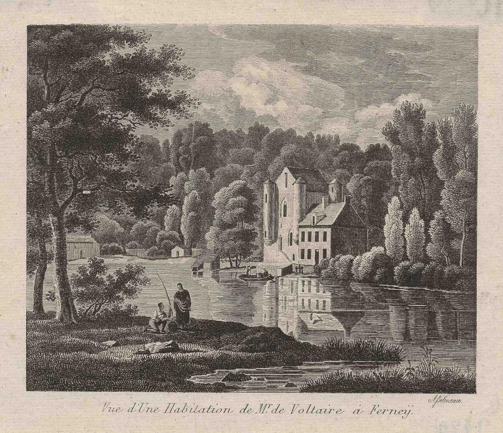Vue d'Une Habitation de Mr de Voltaire à Ferney, Léon Auguste Asselineau, 1ère moitié 19e siècle