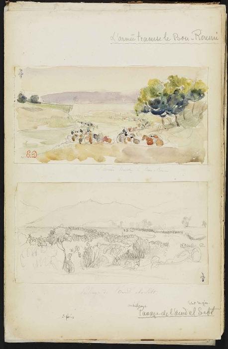 Passage de l'Oued el-Sebt, Félix Philippoteaux, 1840