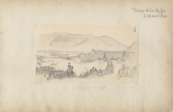 Passage de la Chiffa le 27 avril, Félix Philippoteaux, 1840 /04 /27