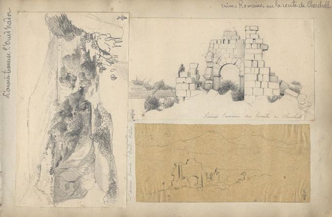 Ruines romaines sur la route de Cherchell, Félix Philippoteaux, 1840