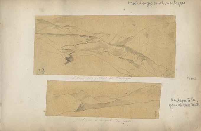 L'armée s'engage dans les montagnes 13 mai 1840, Félix Philippoteaux, 1840 /05 /13