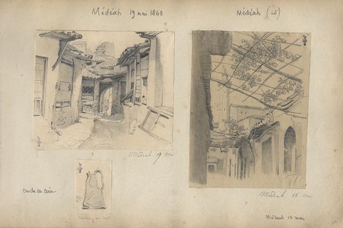 Ruelle avec treille à Médéah le 18 mai 1840, Félix Philippoteaux, 1840 /05 /19