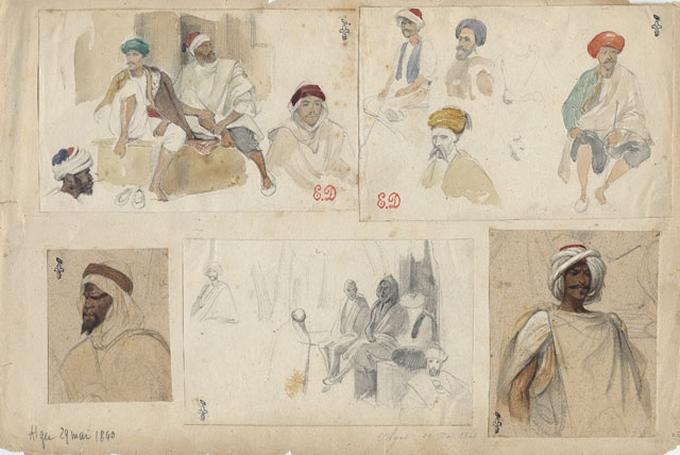 Etude d'homme arabe, Félix Philippoteaux, 1840