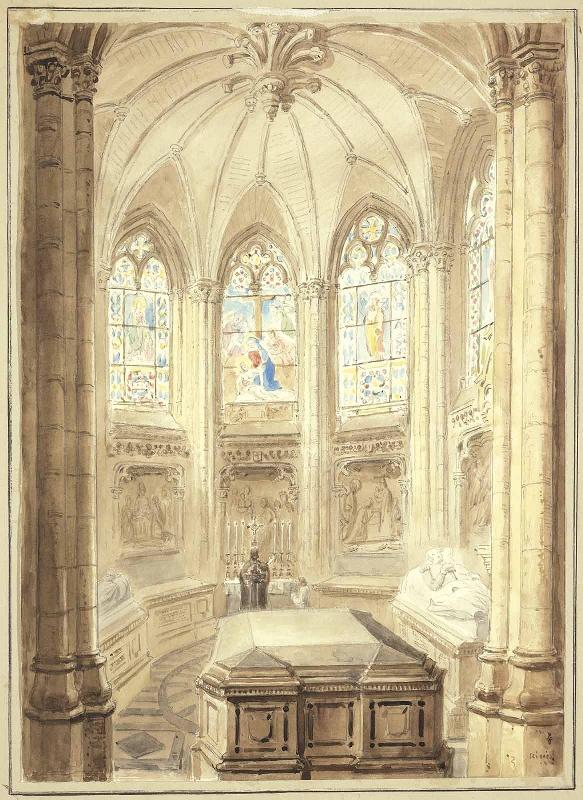 Intérieur de la chapelle souterraine de Dreux, François Edme Ricois, 19e siècle