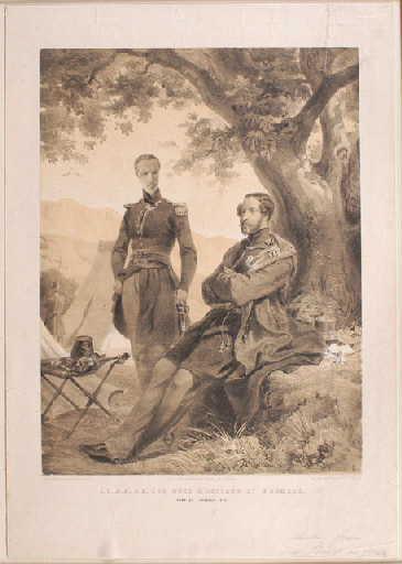 L.L. A.A. R.R. LES DUCS D'ORLEANS ET D'AUMALE. / CAMP DE L'AFFROUN 1840, Félix Philippoteaux, 1840