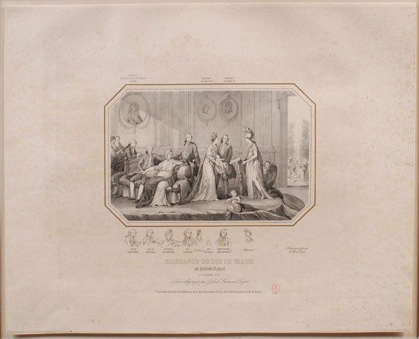 NAISSANCE DU DUC DE VALOIS/ Au Palais Royal / 6 OCTOBRE 1773. / Dessin allégorique par Gabriel François Doyen, Gabriel François Doyen, 1773