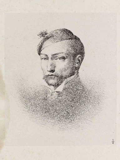 Portrait de trois-quarts gauche de Géricault, Léon Cogniet, 19e siècle