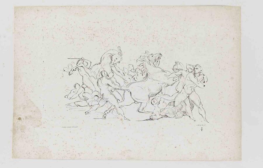 Course de chevaux libres, Edouard Wattier, 19e siècle