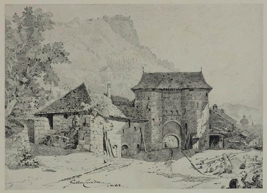 SALINS / aux vieux quartiers : 1 - La porte Malpertuis, Gaston Coindre, 1883