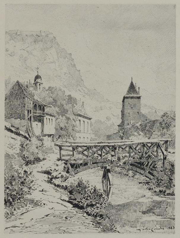 SALINS / aux vieux quartiers : 2 - Le Pont de l'hôpital, Gaston Coindre, 1883