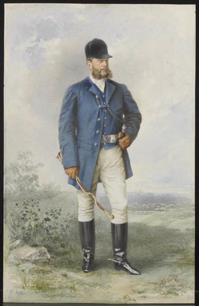 Portrait de Vladimir Alexandrovitch Romanov, Grand-Duc de Russie (1854-1909), en pied, en tenue de l'équipage de Chantilly, 1884_0