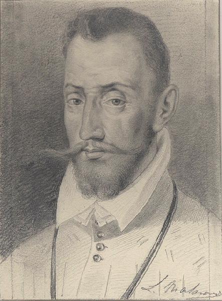 Portraits au crayon d'après les tableaux du musée de Versailles ; François de Coligny seigneur d'Andelot, colonel général de l'infanterie française (mort en 1569), d'après Dumonstier, Léopold Massard, 19e siècle