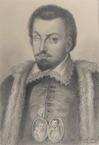 Portraits au crayon d'après les tableaux du musée de Versailles ; Jean d'Harambure dit le Borgne (mort en 1630), Léopold Massard, 19e siècle