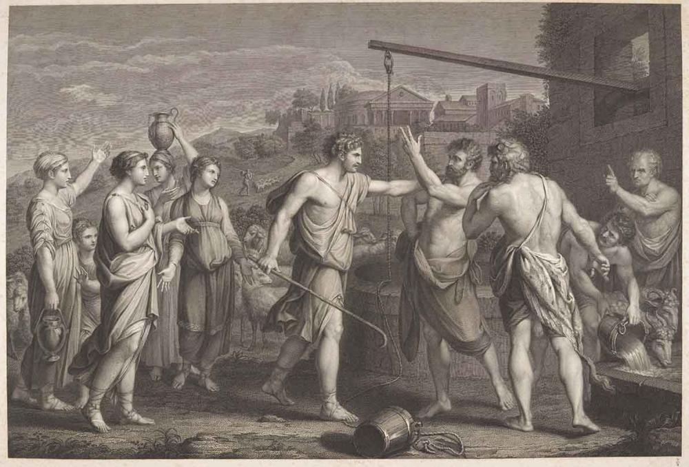 Moïse défendant les filles de Jethro, Faustino Anderloni, 1786-1847