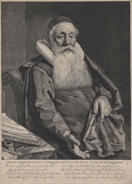 Portrait de Petrus Gellius Faber de Bouma (Nimègue, 1579-Zutphen, 1658), Cornelis de Visscher, 1656
