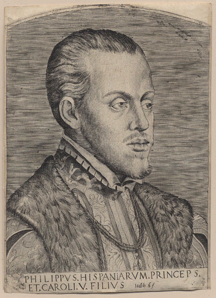 Portrait de Philippe II roi d'Espagne, Giulio Bonasone, 16e siècle