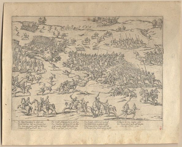 Bataille de Coutras, 20 octobre 1587, François Hogenberg, 16e siècle