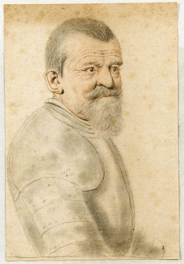 Homme d’âge mur en armure, tête nue de trois quarts, dit autrefois Louis de Balbis de Berton seigneur de Crillon « le brave Crillon » (1541-1615, Nicolas Lagneau