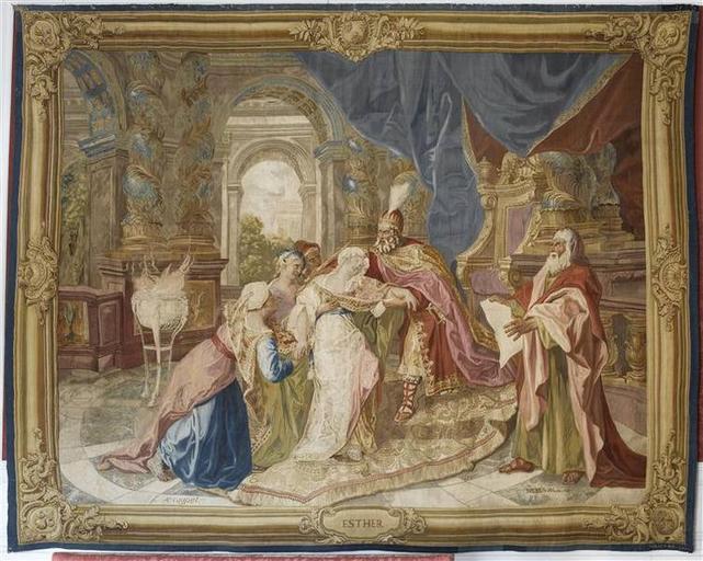 Ancien Testament (4e tenture) : L'évanouissement d'Esther ou Esther et Assuérus_0