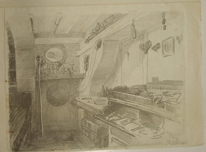 La chambre de bord de Pierre Loti sur la Flore, Pierre Loti, 1871-1872