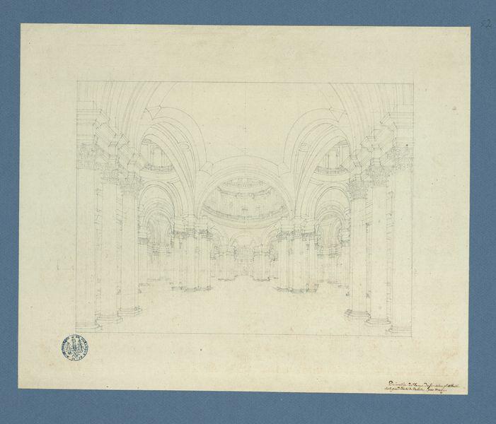Décoration du temple de Jérusalem pour Athalie sur le grand théâtre de Versailles. Projet de décor de théâtre_0
