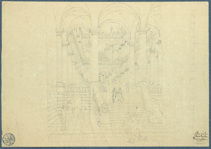 Vue de l'escalier du palais Doria à Gênes_0