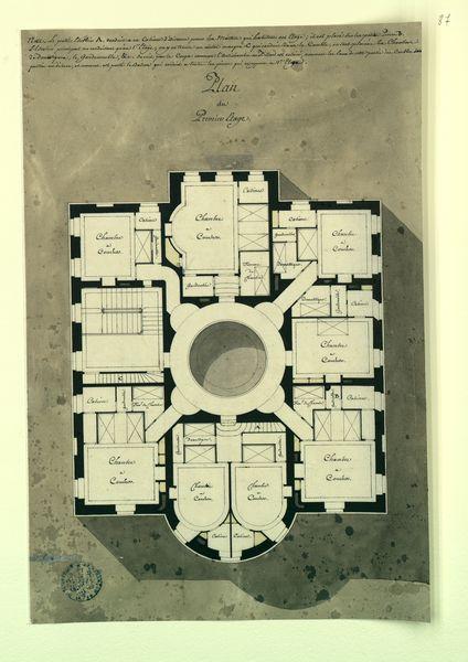 Château de Neuilly-sur-Eure, bâti pour Grenier d' Ernemont. Plan du 1er étage_0