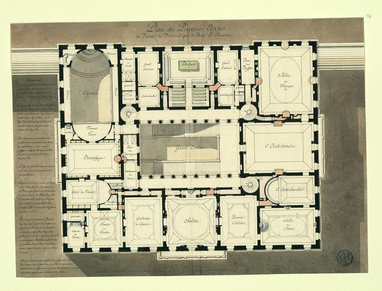 Palais du prince-évêque de Bâle à Porrentruy. Plan du 1er étage_0