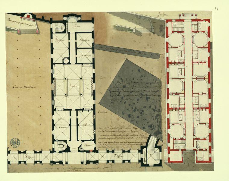 Palais du prince-évêque de Bâle à Porrentruy. Plan du corps de logis_0