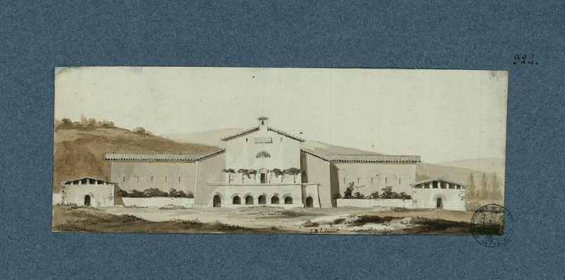 Vue d'ensemble d'une bâtisse méditerranéenne (monastère ?)_0