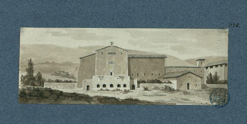 Vue d'ensemble d'une bâtisse méditerranéenne (monastère ?)_0
