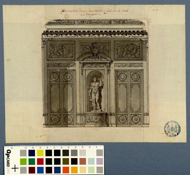 Salle à manger de M. le duc d'Aumont : décoration d'un des petits côtés_0
