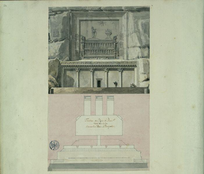 Tombeau des rois de Perse taillé dans le roc, derrière leur palais à Persépolis_0