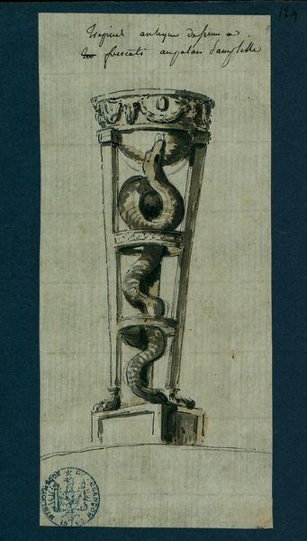 Trépied antique dessiné au palais Pamphili à Frascati_0