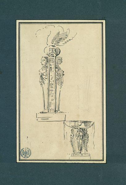 Esquisses d'une fontaine et d'un autel (?), ce dernier de style égyptien (thermes égyptiens ?)_0