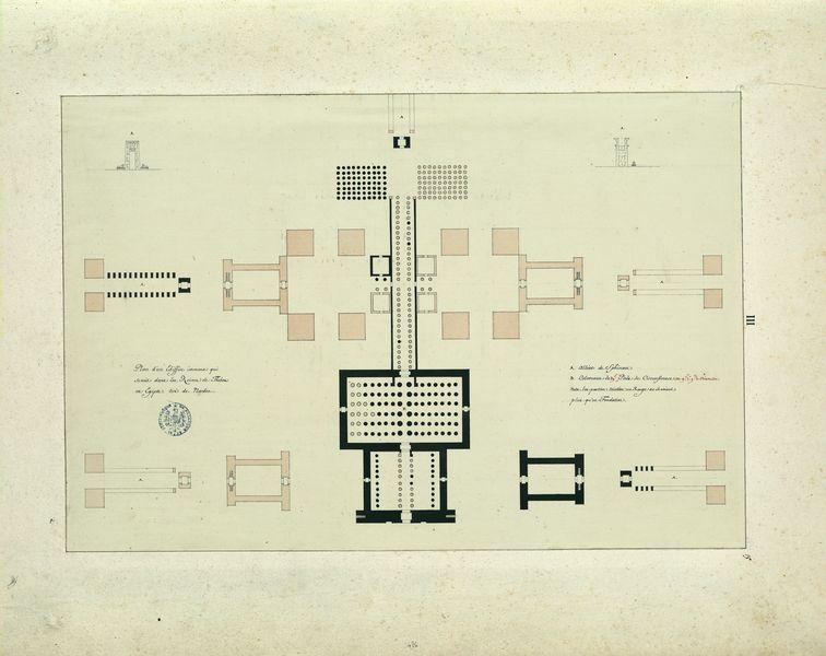 Plan d'un édifice immense qui se voit dans les ruines de Thèbes en Egypte, tiré de Norden_0