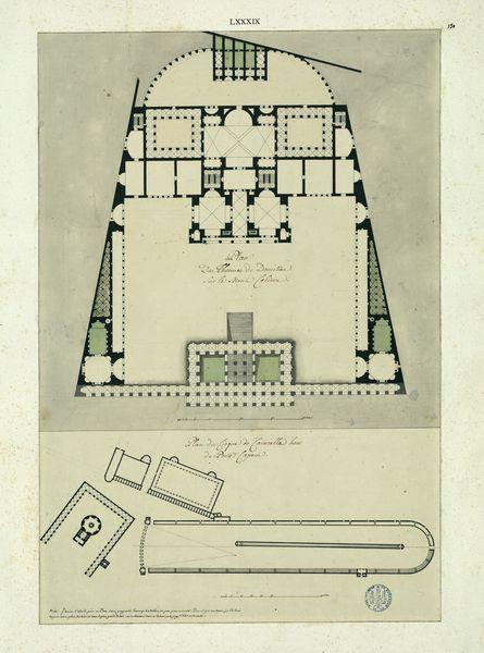 Plan des thermes de Domitien sur le Mont Celius. Plan du cirque de Caracalla hors de la Porte Capène_0